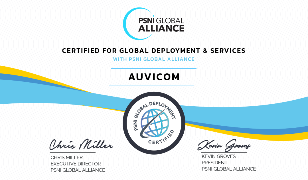 Auvicom nu globaal gecertificeerd door PSNI Global Alliance