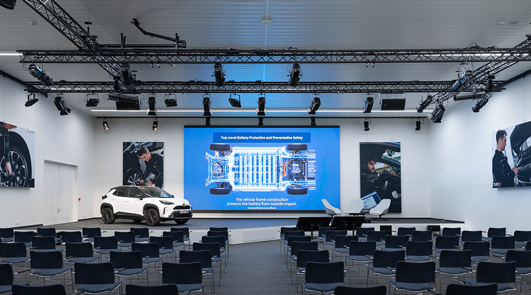 Auvicom designs and produces the audiovisual system for the Brand Experience Centre at Toyota Motor Europe.
